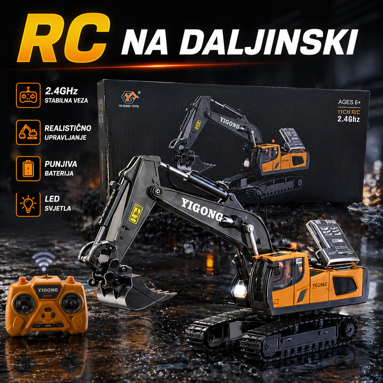 RC bager, excavator na daljinski KIDS / djeca