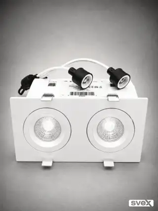 Dupli LED Ugradbeni Spot Zakretni 2xGU10 Bijeli - WATTLUX