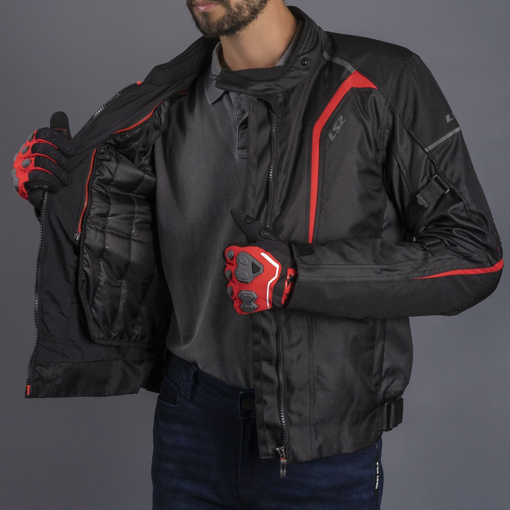 JAKNA ZA MOTOR LS2 SEPANG JACKET BLACK RED GRAY (M,XL)