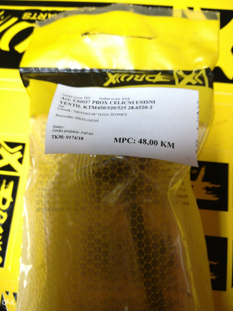 Prox Usisni Ventil KTM 520/525 '00-07 450/525XC ATV '0