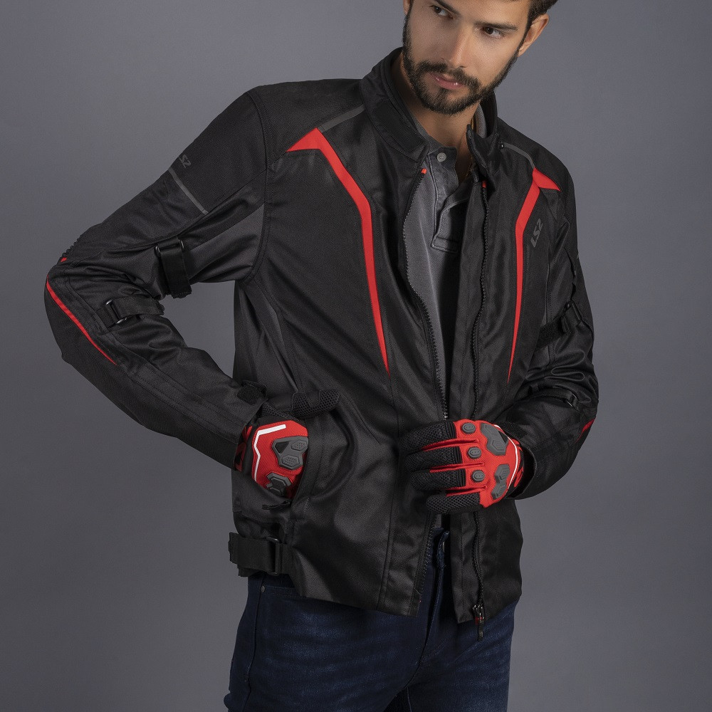 JAKNA ZA MOTOR LS2 SEPANG JACKET BLACK RED GRAY (M,XL)