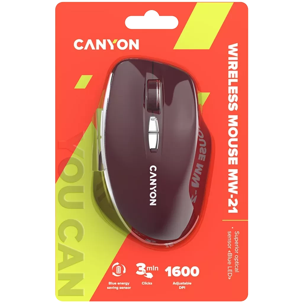 CANYON Wireless Mouse MW-21 Black LED bežični miš USB