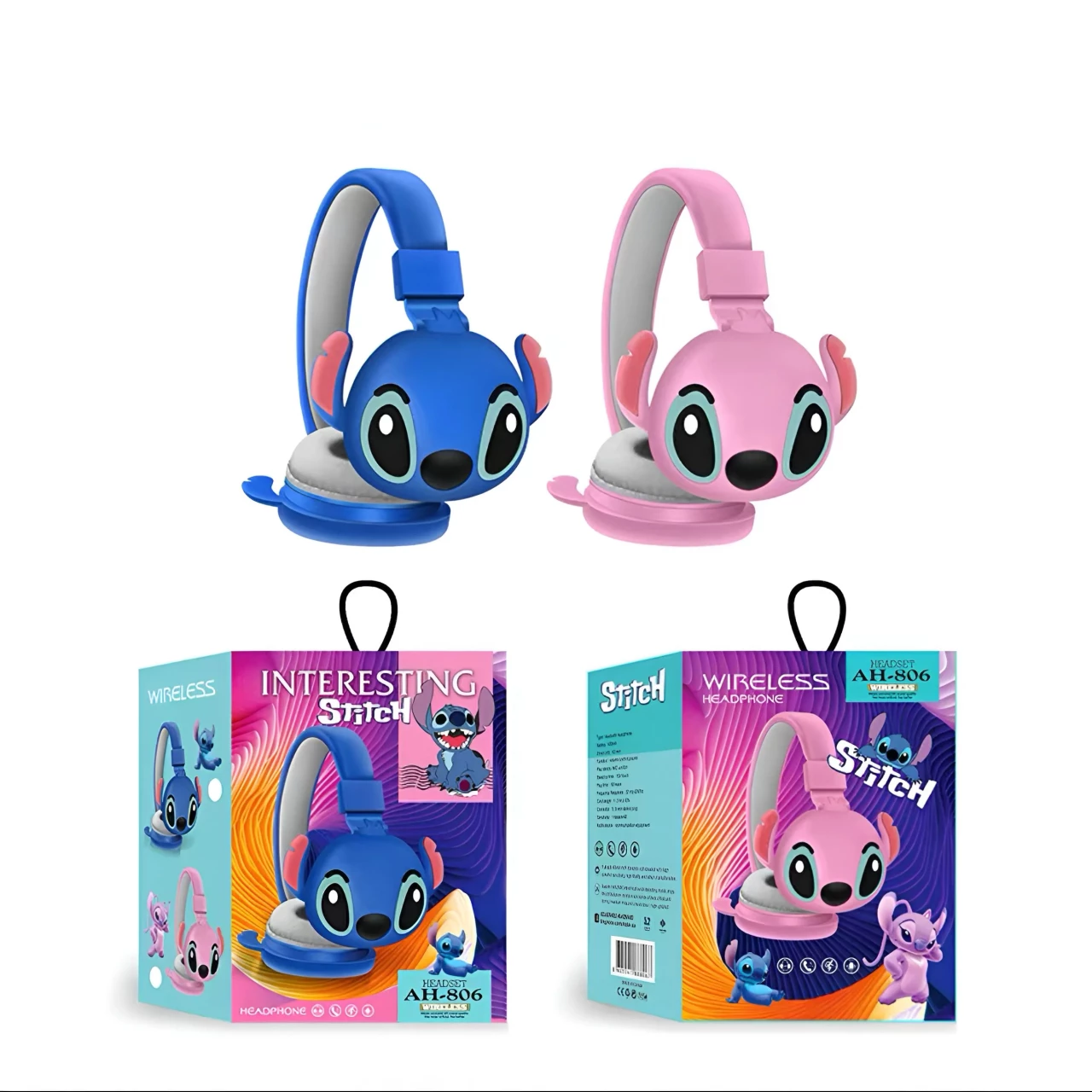 Dječije Bluetooth Slušalice Stitch (plave, roze)