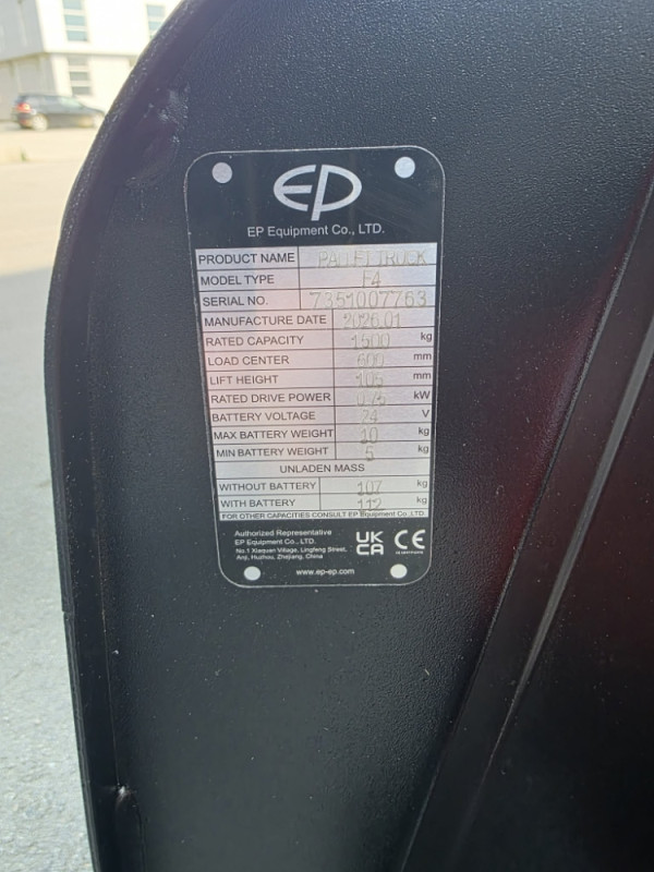 ELEKTRICNI PALETAR EQUIPMENT EP F4 1500KG