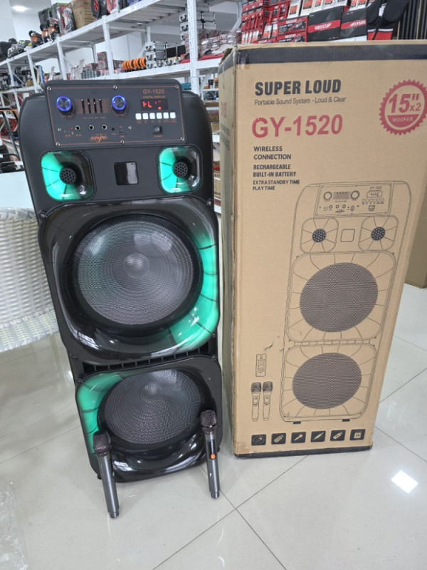 BLUETOOTH ZVUCNIK MEIRENDE GY-1520 2 MIKROFONA 2X15 INC