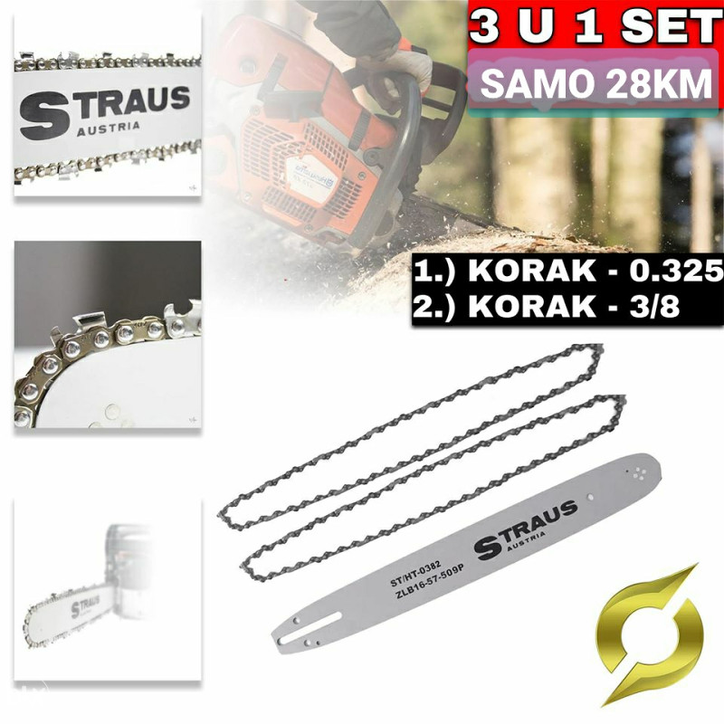SET MAC I 2X LANAC ZA MOTORNA PILA MOTORKU MOTORKA MOTO