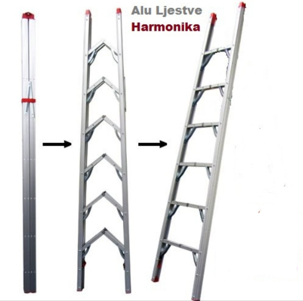 ALUMINIJSKE LJESTVE  SKLOPIVE 2.70m 8 GAZISTA