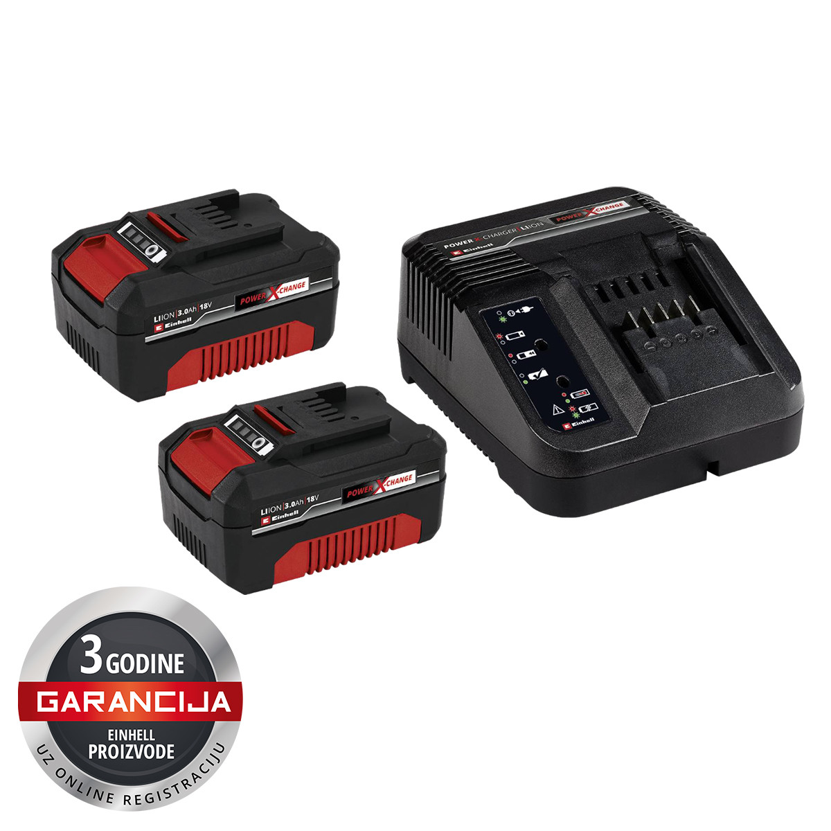 set 2 baterije 3.0Ah i punjač Einhell  Kit 18V