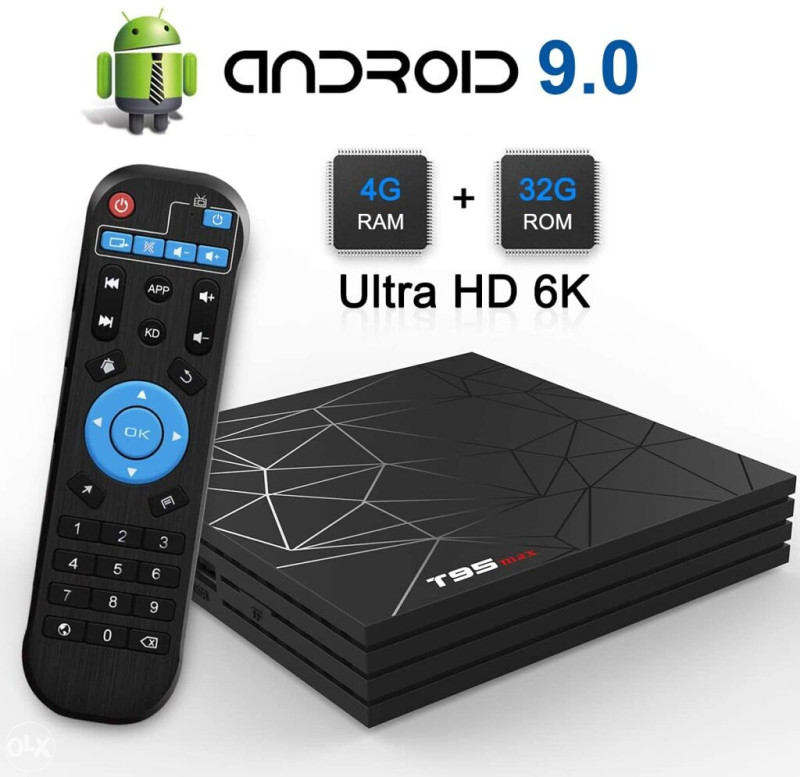 AKCIJA ANDROID TV BOX 6K T95 Max DDR3 4/32GB Wi-Fi Android 9.0