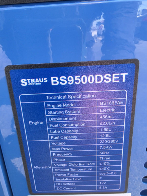 AGREGAT ZA STRUJU DIZEL STRAUS AUSTRIA 7.5KW 220/380V