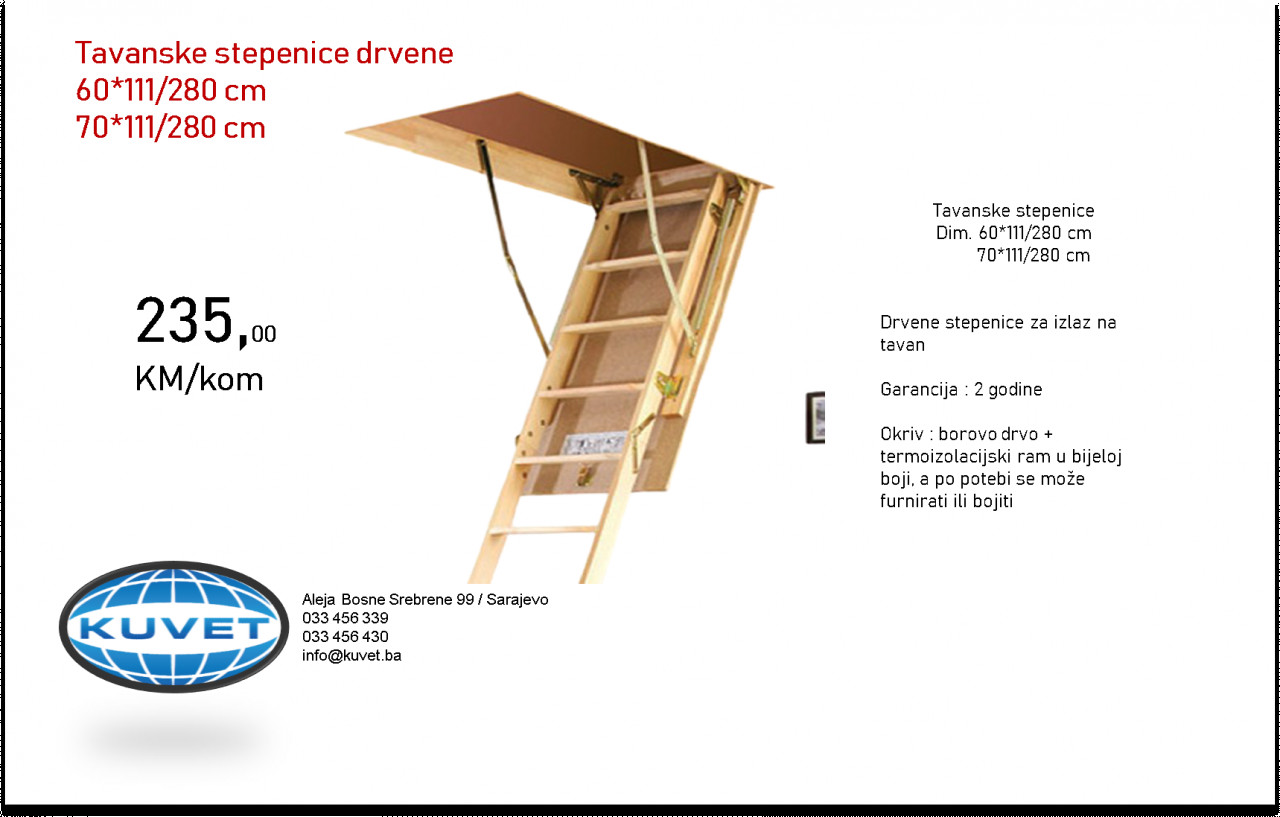 Tavanske stepenice/ ljestve  70*111/280 cm