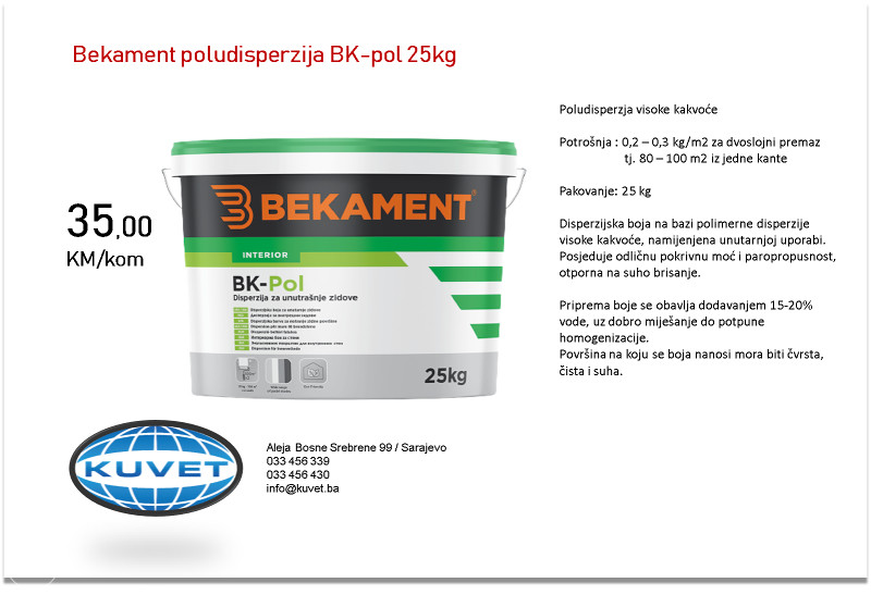 BEKAMENT BK-POL 25 KG .....KUVET doo Sarajevo