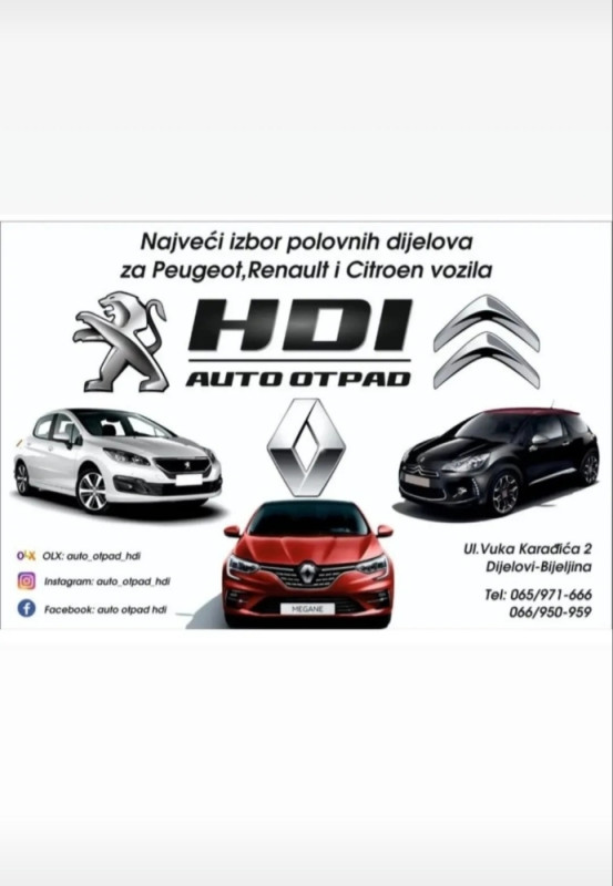 Peugeot 208 Pezo branik hauba gepek vrata far stop svjetlo led