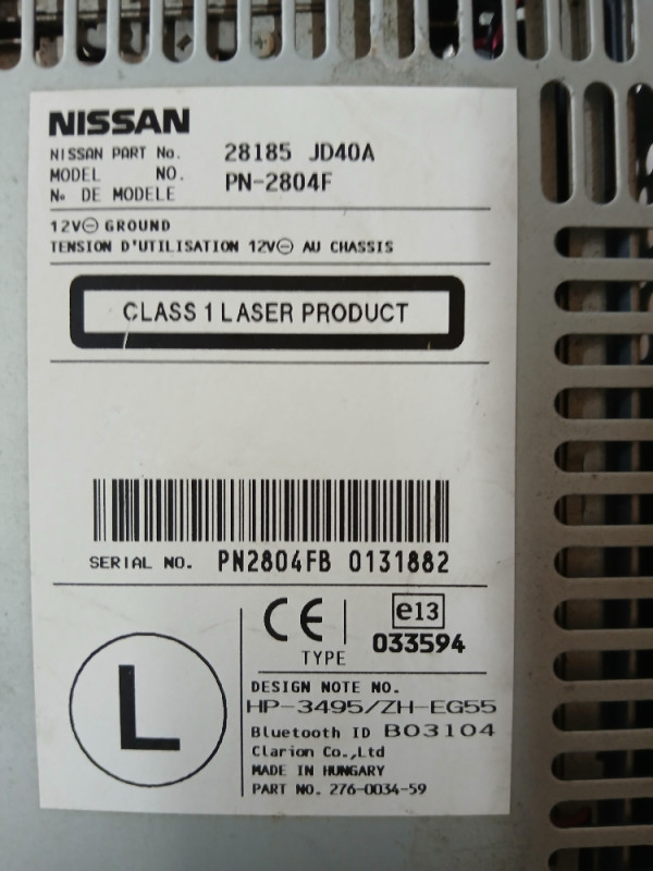 28185JD40A radio cd nissan qasqai nisan kaskai