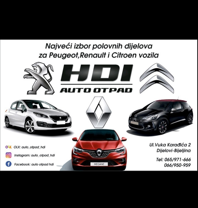 Auto dijelovi Peugeot Citroen Renault Pezo Reno djelovi HDI