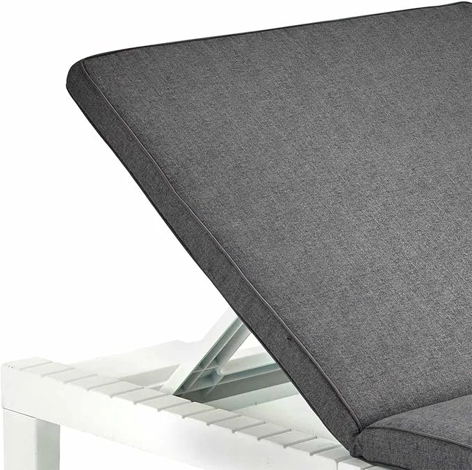 SLOŽIVA LEŽALJKA HAITI SA JASTUKOM 65 x 195 x 78 cm - 5 POLOŽAJA BIJELA