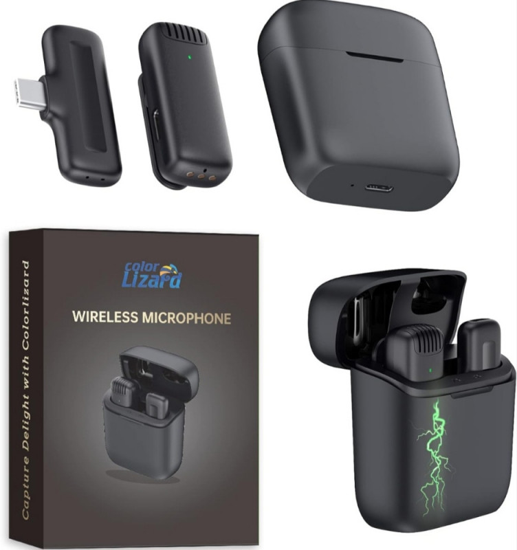 Colorlizard Wireless Lavalier mikrofon za Android, Dual Lapel bež