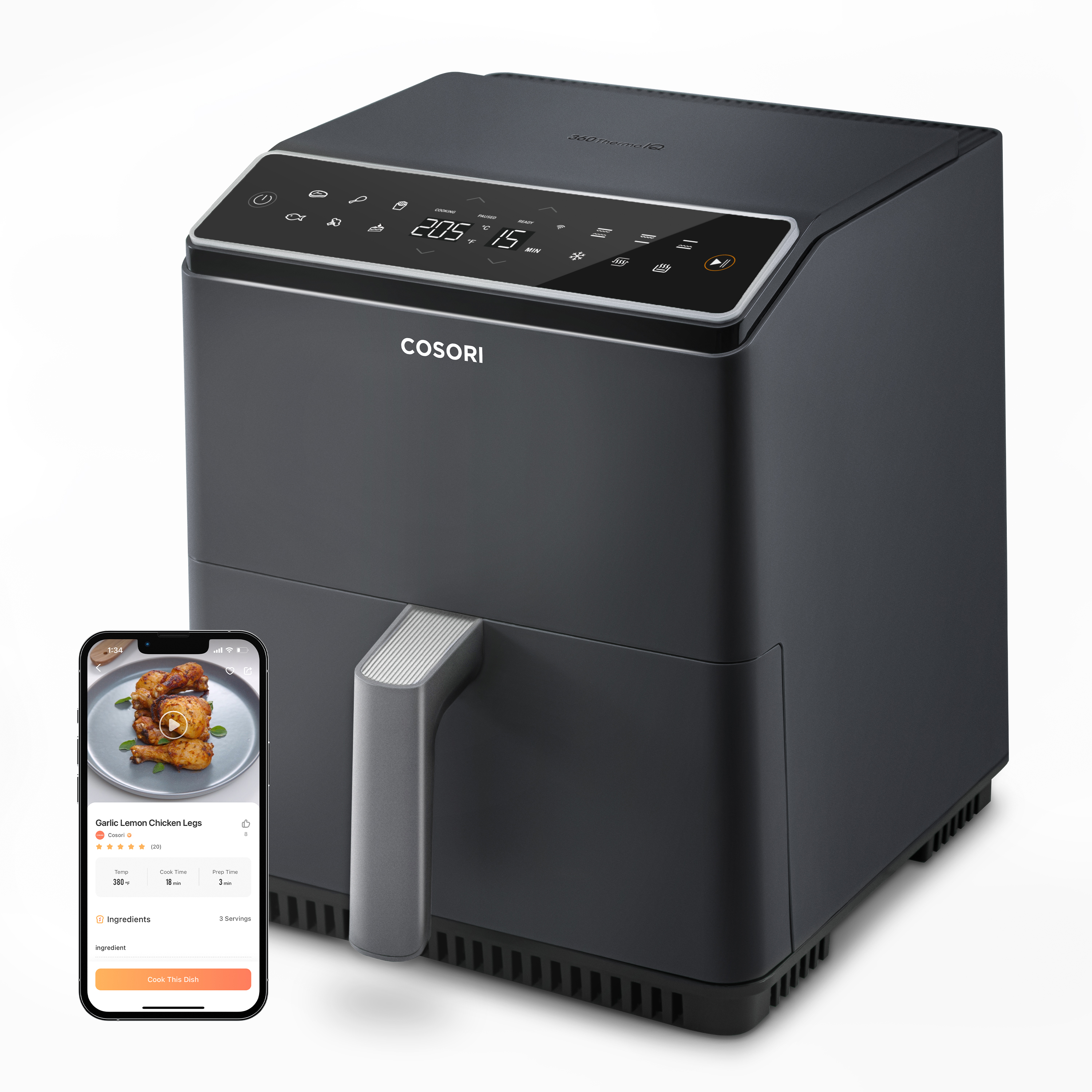 Friteza na vrući zrak COSORI Dual Blaze 6.4-Litre Air Fryer- Crna