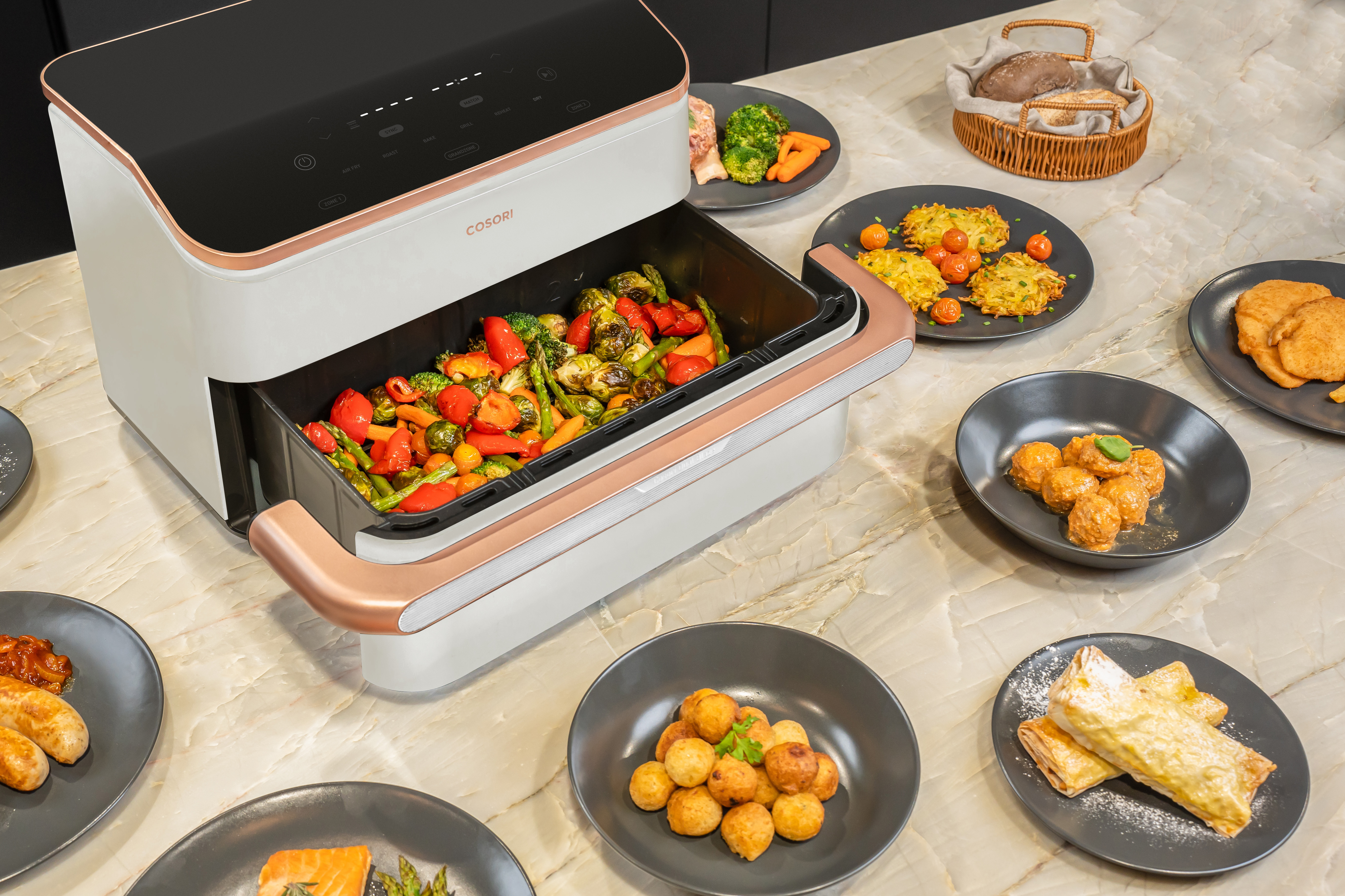 Friteza na vrući zrak COSORI Dual Blaze Twinfry™ 10-Litre Air Fryer-Bijela