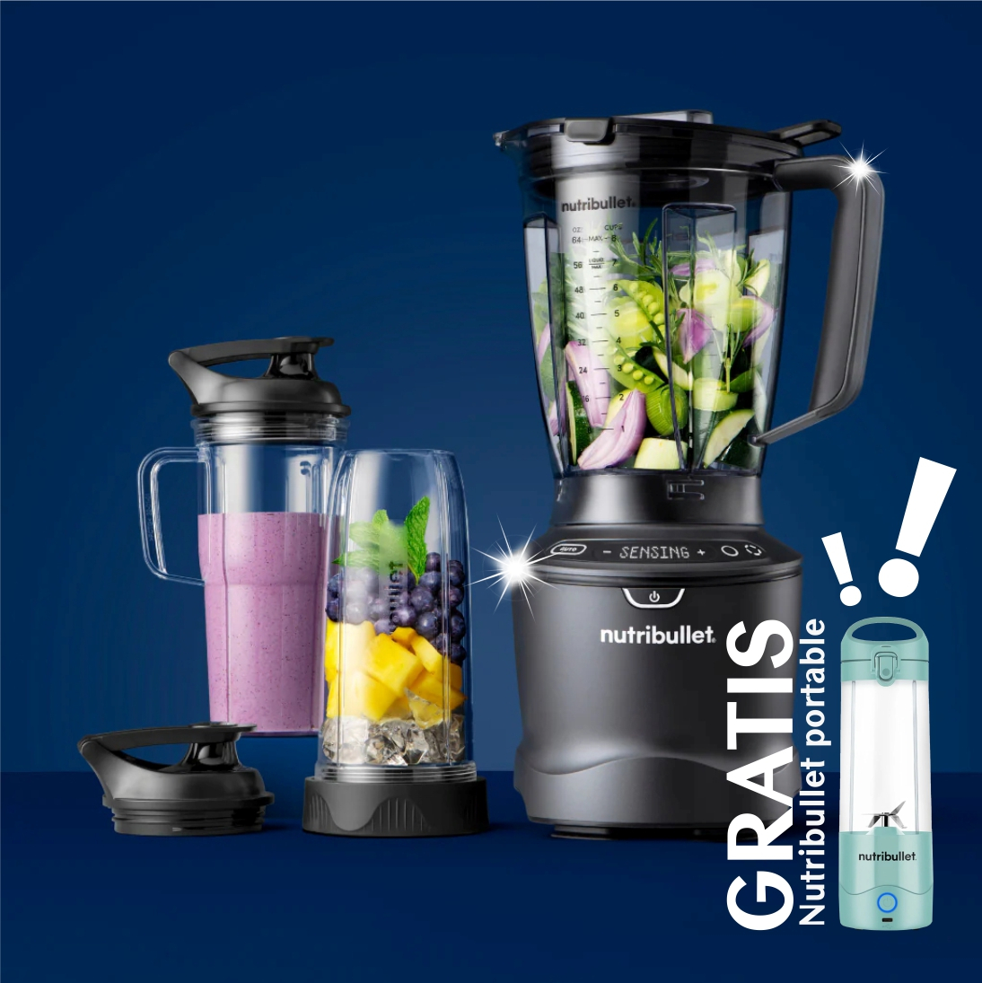 Blender Nutribullet NBF550DG SmartSense Combo 1500w