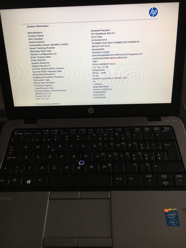 Laptop HP EliteBook 820 G1