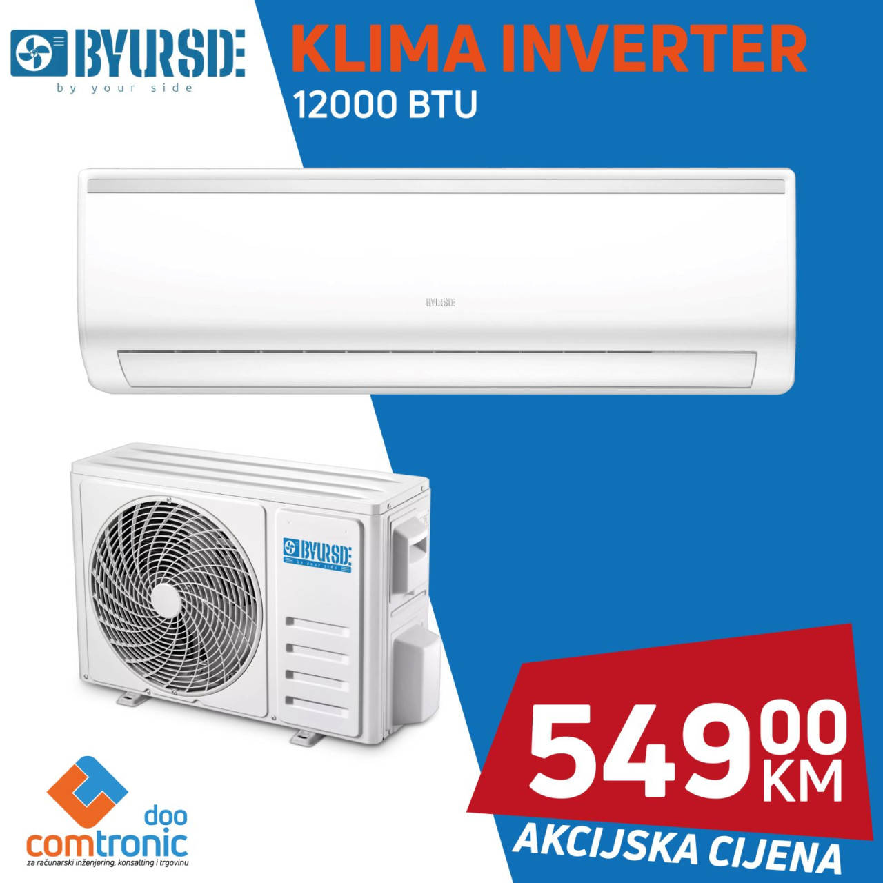 KLIMA INVERTER BYRSIDE 12KA 12000BTU