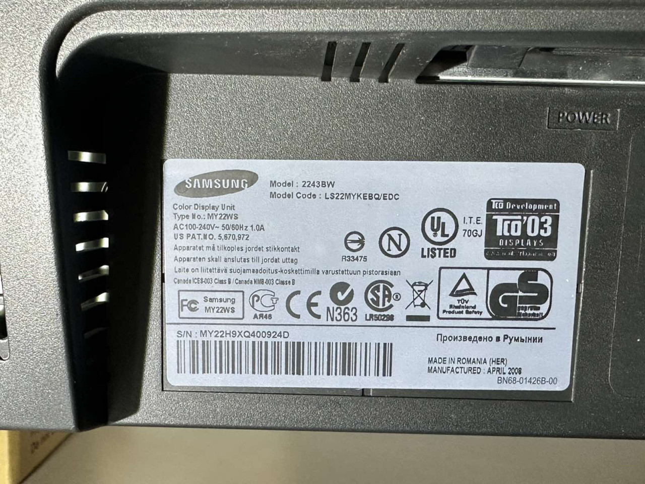 Monitor SAMSUNG 22" AKCIJA AKCIJA AKCIJA!!!!
