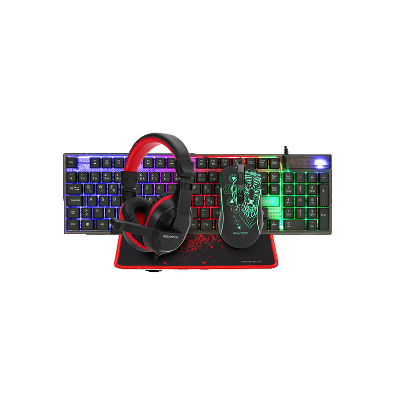 Slušalice + tipkovnica + miš + podloga Gigatech COMMANDER gaming