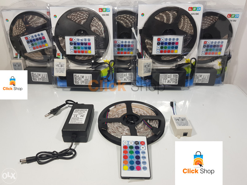 SET LED TRAKA 5m 5050 BLUETOOTH VELIKA DIODA RGB, rasvjeta