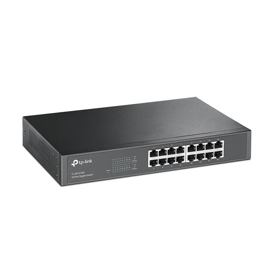 SWITCH TP- LINK 16 port Gigabit Desktop/Rackmount, 1U 13-inch steel case, supports MAC address self-learning, AUTO MDI/M