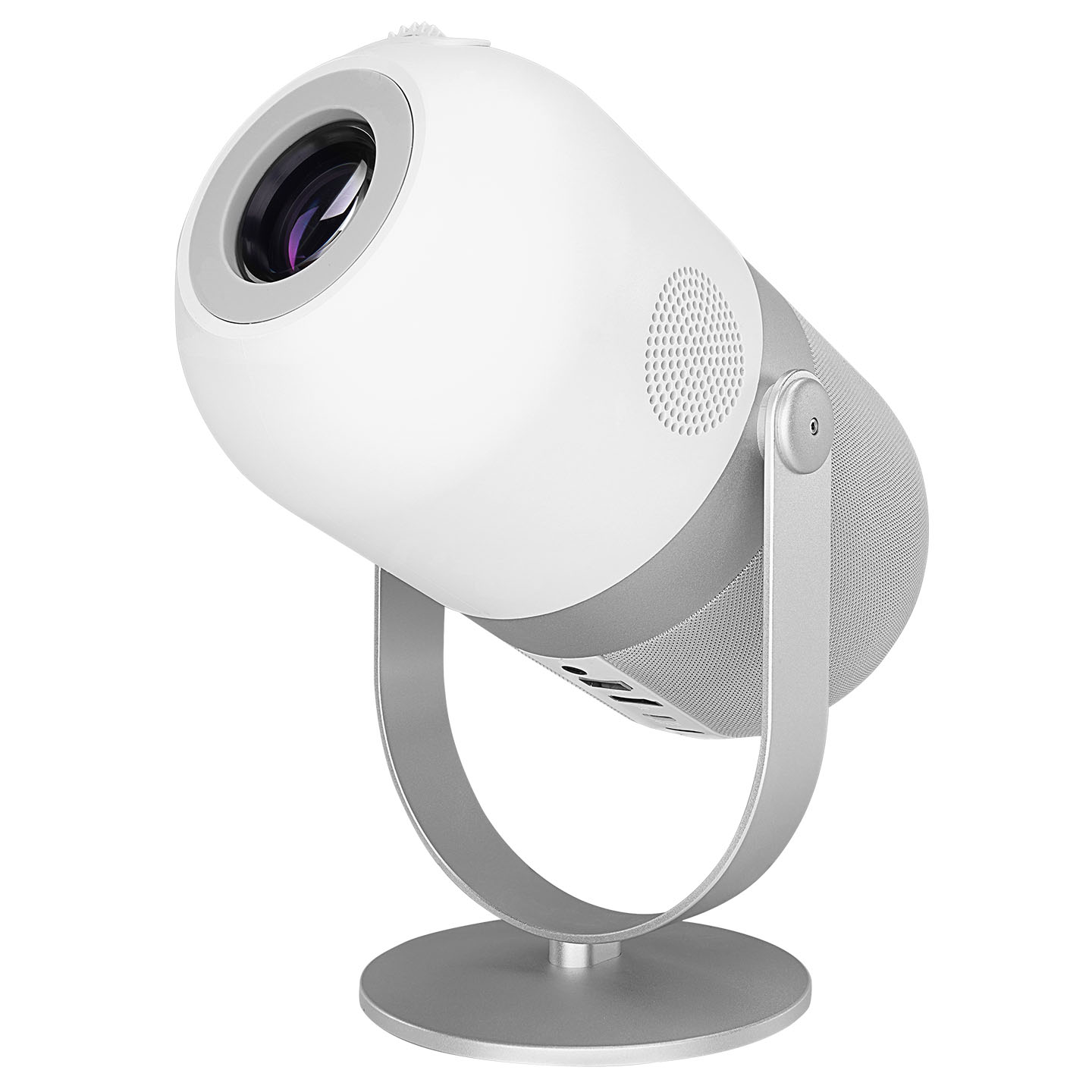Projektor EVEREST PJ09 White Mini Portable 1280*720P 4500 Lumens 150 ANSIL Android 9.0 Screen Mirroring Metal Tripod HD