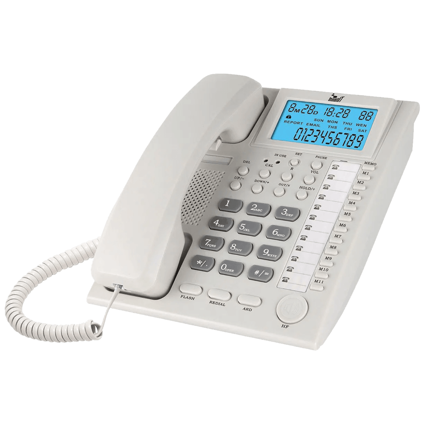 MeanIT Telefon analogni, stolni, LCD zaslon, bijeli - ST200 White