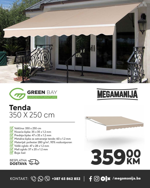 Bež Tenda 350x250 cm