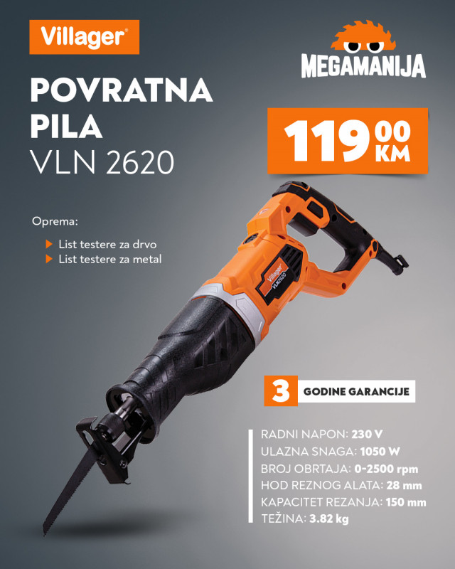 Villager povratna testera/pila VLN 2620