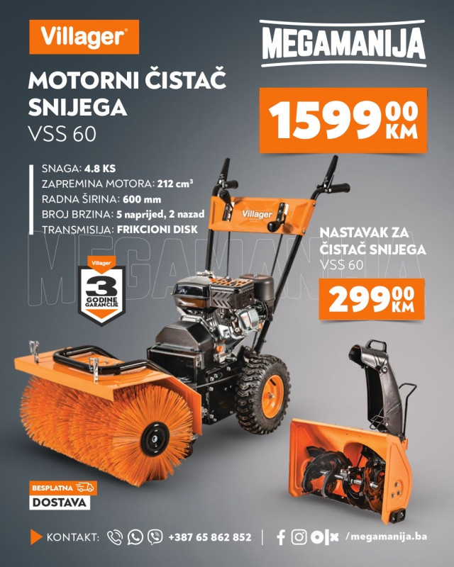 Villager multifunkcionalni čistač snijega VSS 60