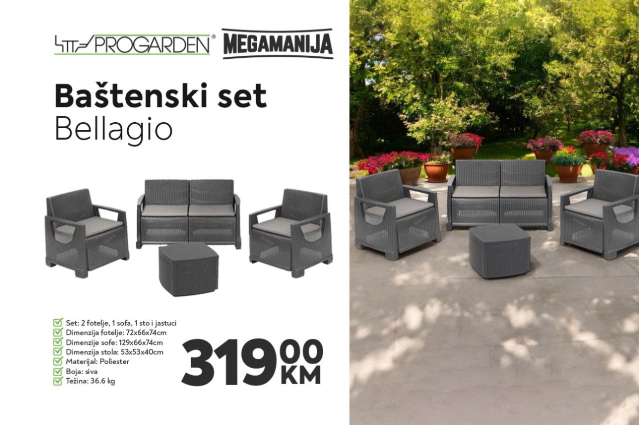 Baštenski set, vrtni Bellagio
