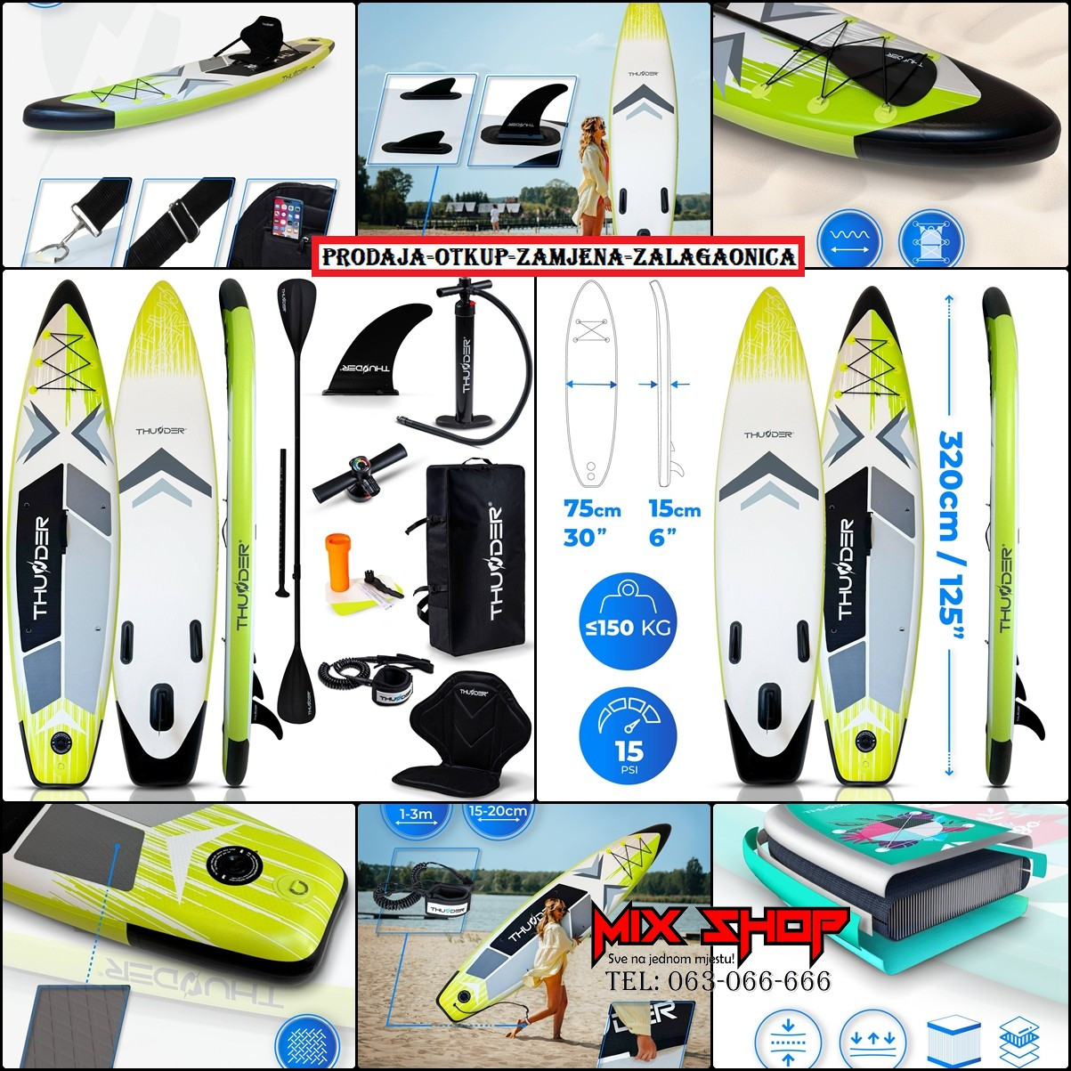 THUNDER SUP 320cm daska za surfanje sa sjedalom +OPREMA board