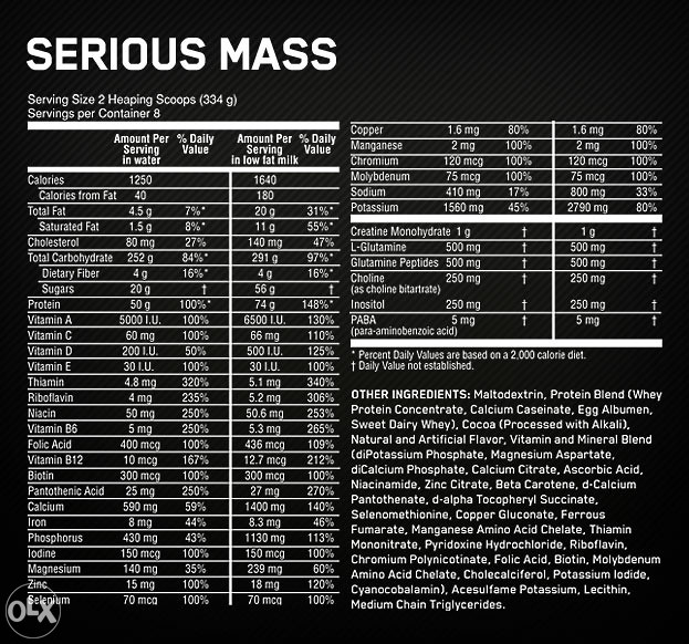 ON Serious Mass Gainer Whey 5.5 kg Gejner Masa  Proteini