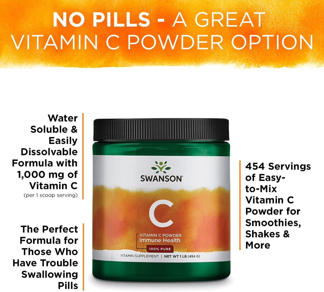 VITAMIN C 1000 pure 454 g Vitamini Minerali prahu Prah SWANSON