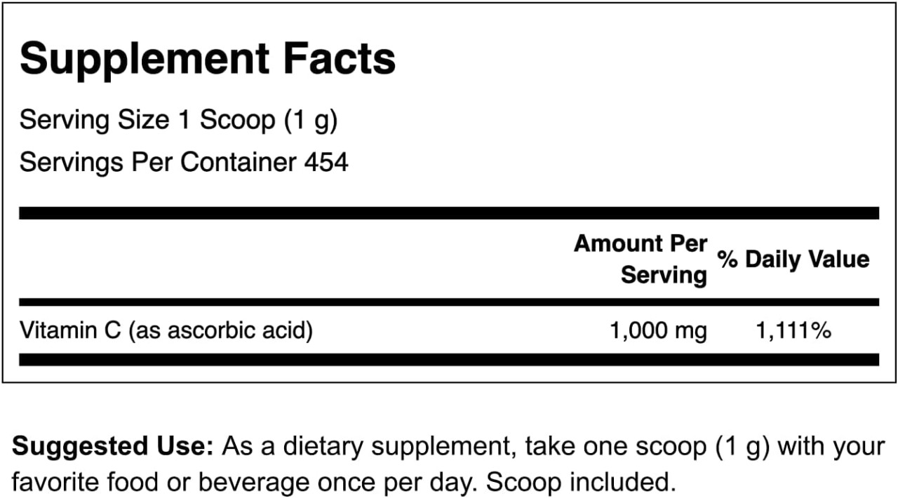 VITAMIN C 1000 pure 454 g Vitamini Minerali prahu Prah SWANSON