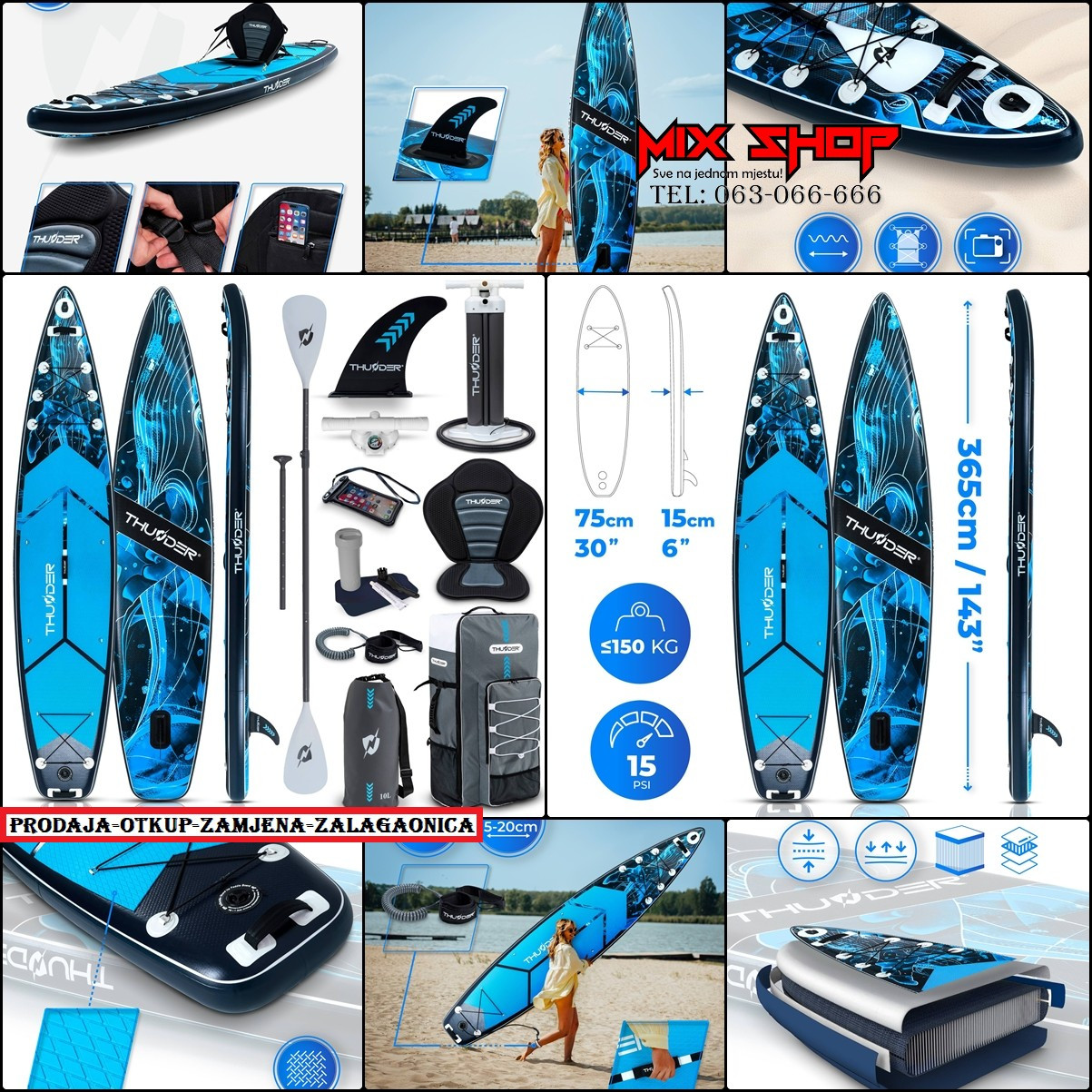 THUNDER SUP 365cm daska za surfanje sa sjedalom +OPREMA board