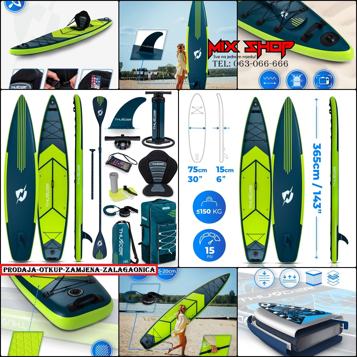 THUNDER SUP 365cm daska za surfanje sa sjedalom +OPREMA board