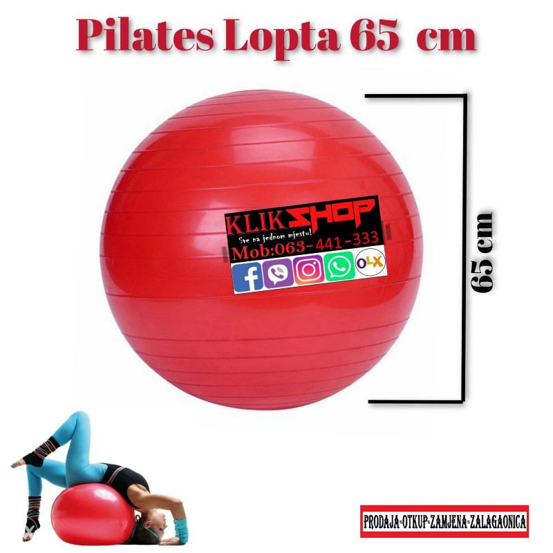 Pilates Lopta 65 cm Aerobik Fitnes Trening Lopte Fit