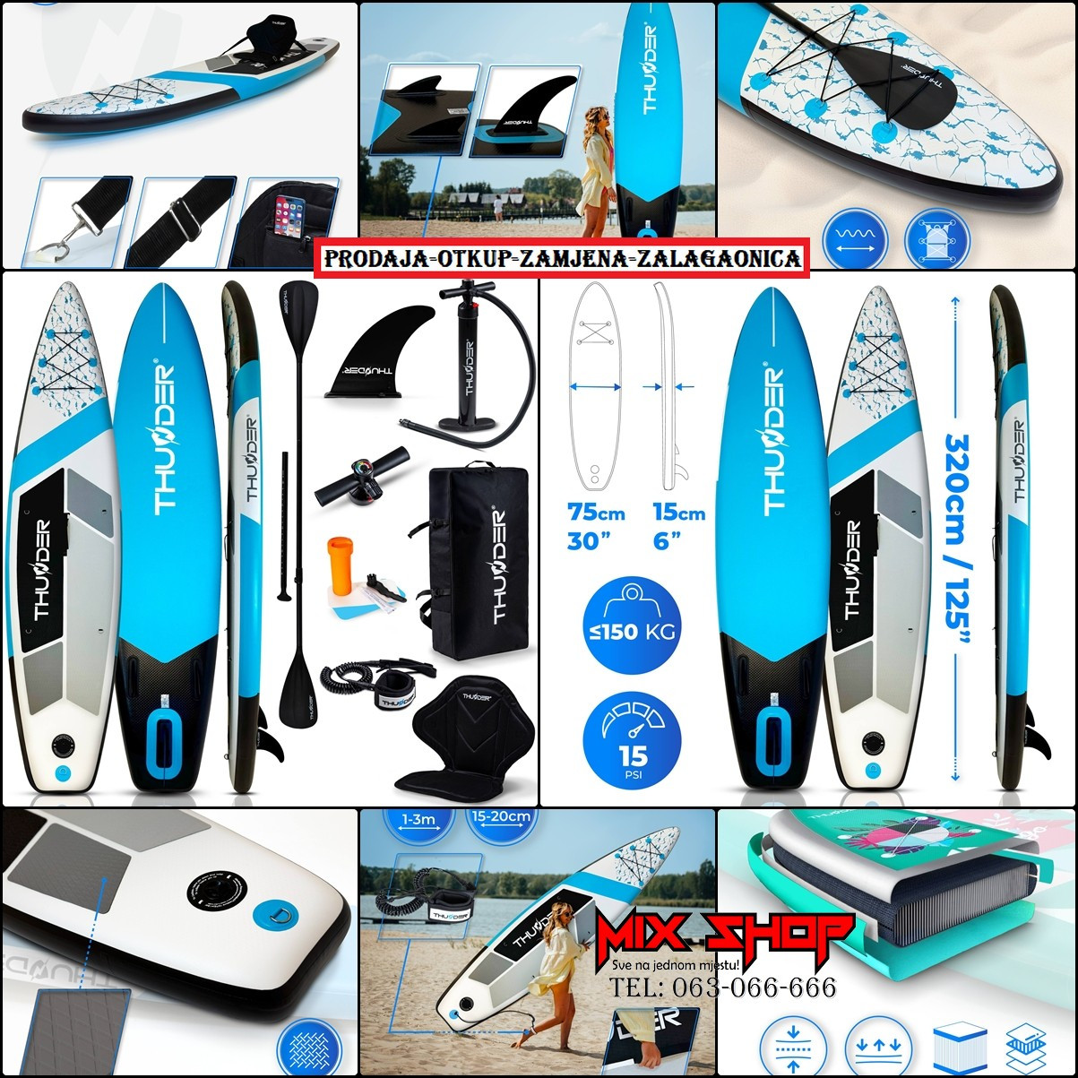 THUNDER SUP 320cm daska za surfanje sa sjedalom +OPREMA board
