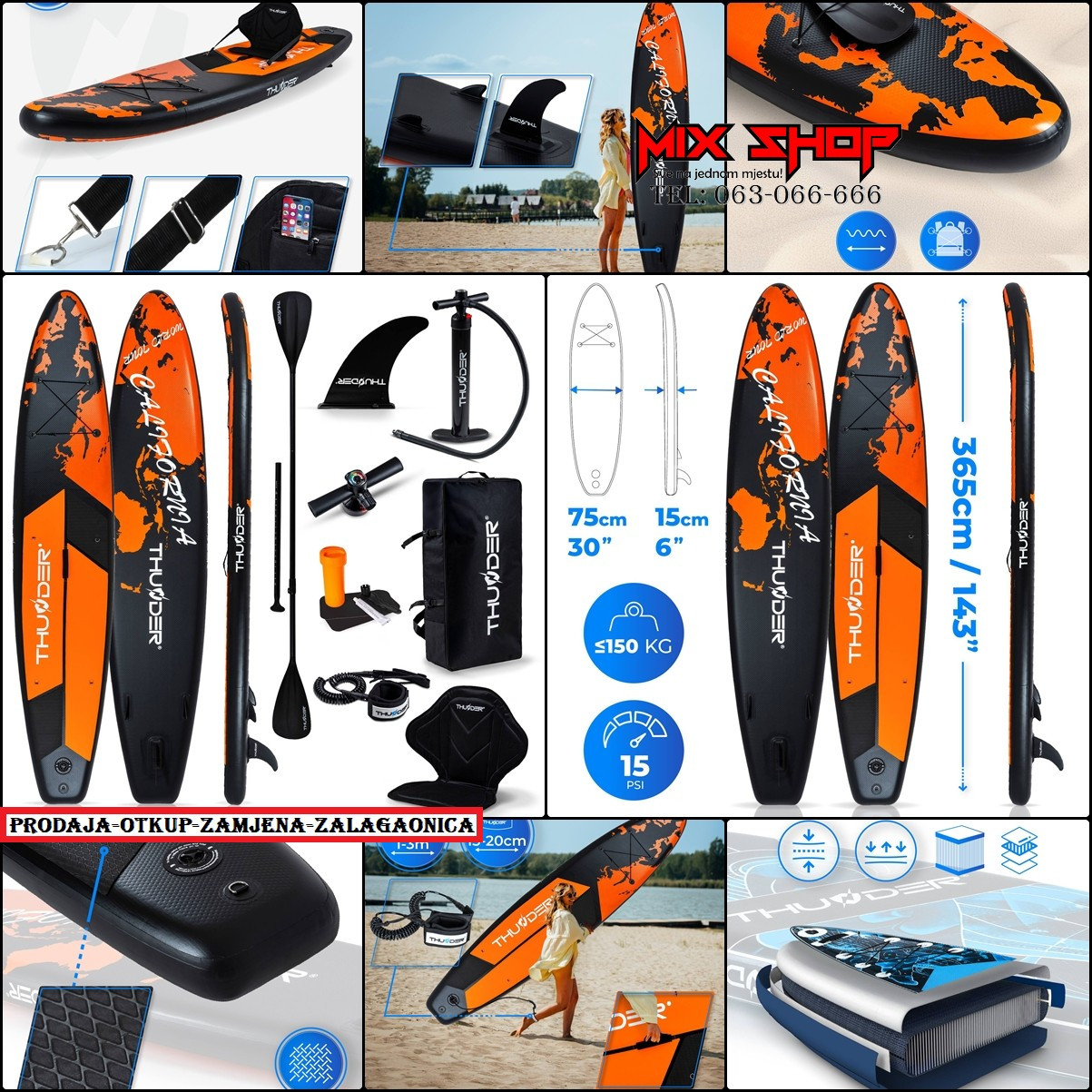 THUNDER SUP 365cm daska za surfanje sa sjedalom +OPREMA board