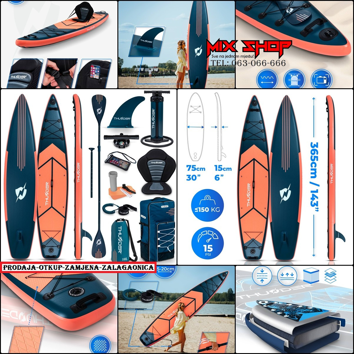 THUNDER SUP 365cm daska za surfanje sa sjedalom +OPREMA board