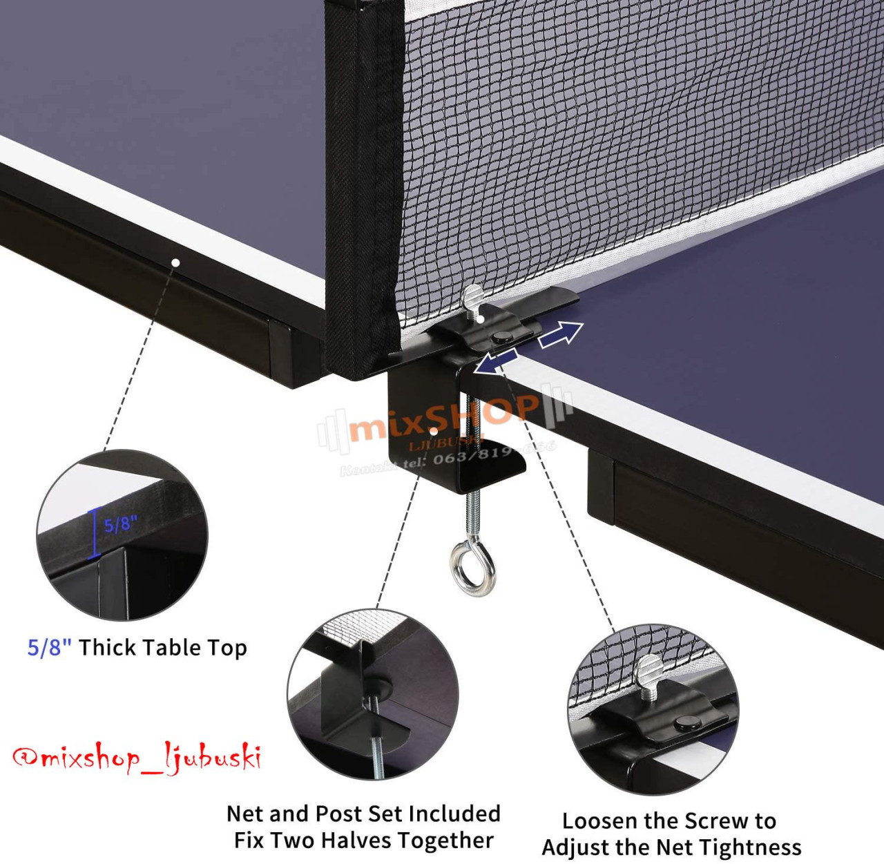 AKCIJA Stol za stolni tenis MX Stoni Sto Ping Pong Tennis Rekete