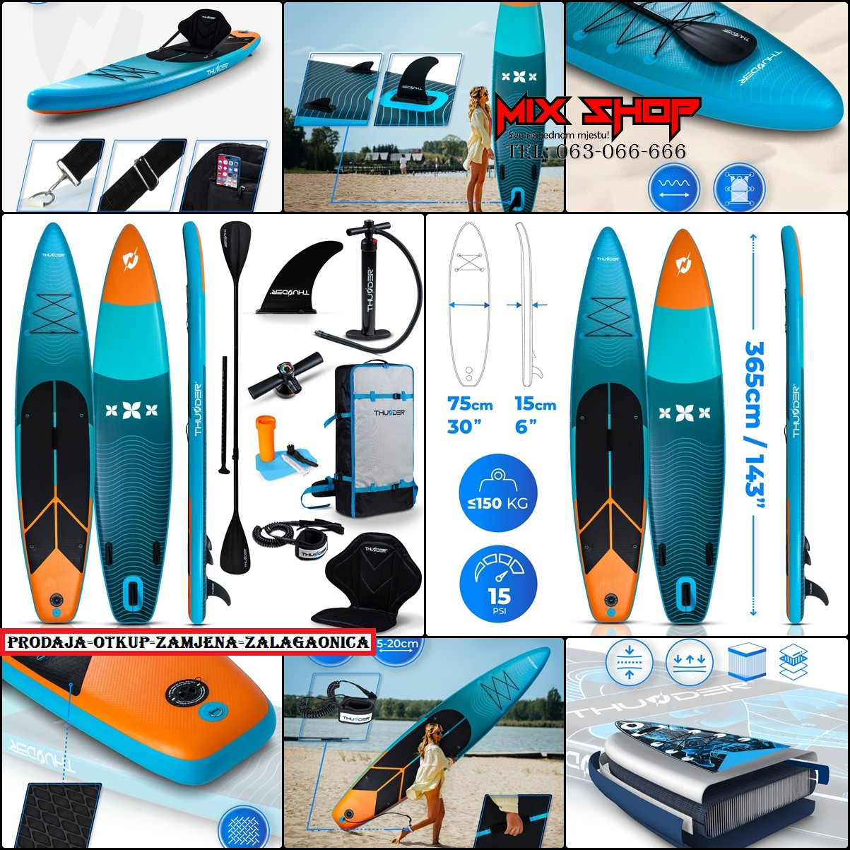 THUNDER SUP 365cm daska za surfanje sa sjedalom +OPREMA board
