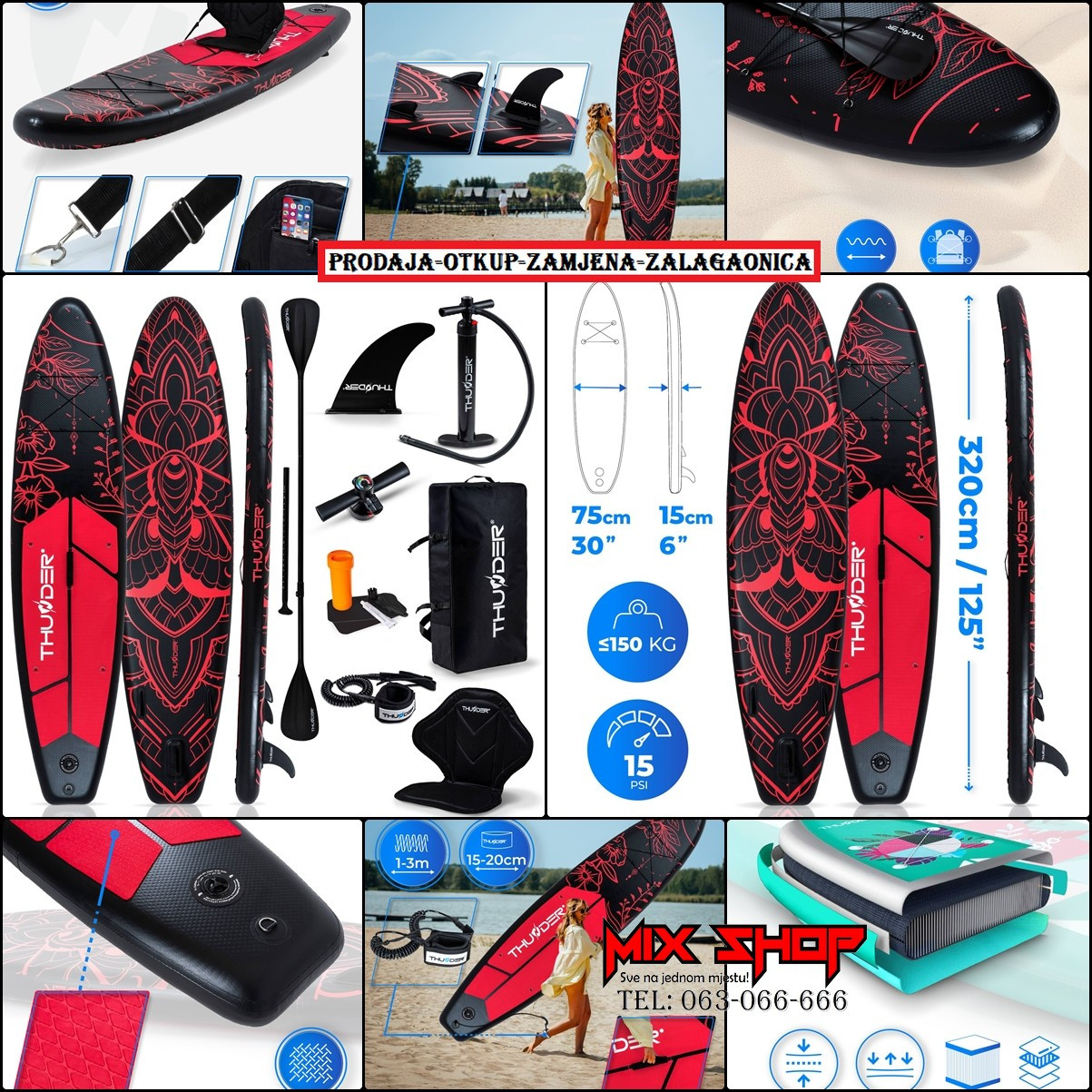 THUNDER SUP 320cm daska za surfanje sa sjedalom +OPREMA board