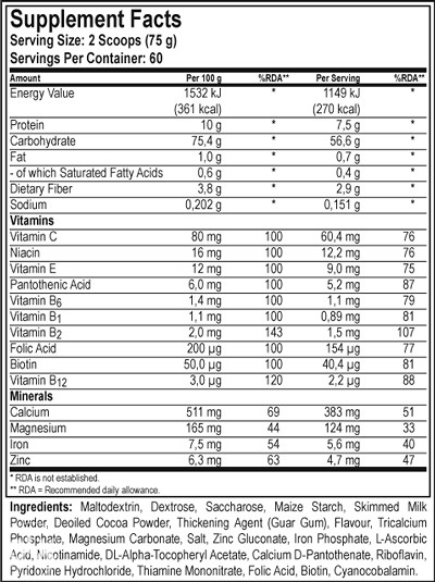 MEGA GAINER 1 kg Gejner 1000g Proteini Masa 1kg  Povećanje Mase